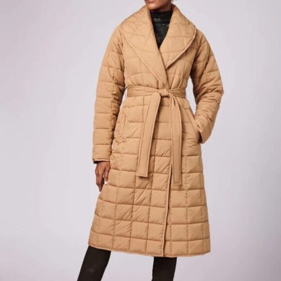 BERNARDO Charleston Long Puffer Coat Tan/Cashew - Picture 1 of 5